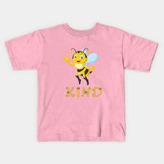 Be Kind Cute Bee Kids T-Shirt by Retro Vintage